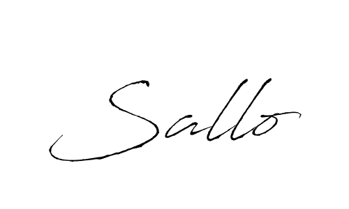 Make a beautiful signature design for name Sallo. With this signature (Antro_Vectra) style, you can create a handwritten signature for free. Sallo signature style 6 images and pictures png