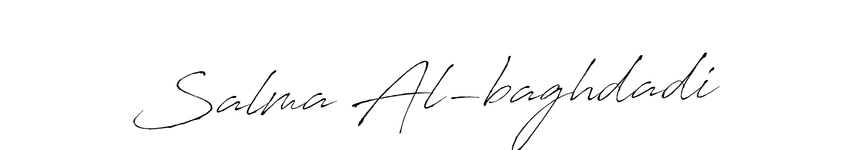 Similarly Antro_Vectra is the best handwritten signature design. Signature creator online .You can use it as an online autograph creator for name Salma Al-baghdadi. Salma Al-baghdadi signature style 6 images and pictures png