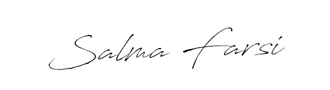 Make a beautiful signature design for name Salma Farsi. With this signature (Antro_Vectra) style, you can create a handwritten signature for free. Salma Farsi signature style 6 images and pictures png