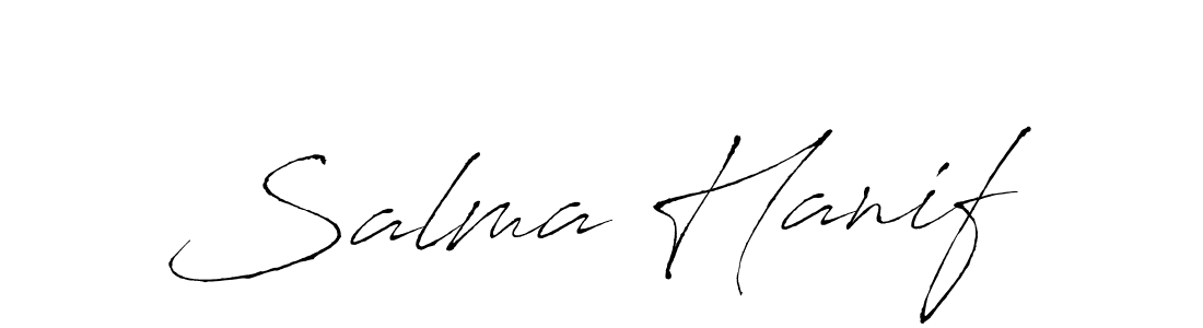 How to make Salma Hanif signature? Antro_Vectra is a professional autograph style. Create handwritten signature for Salma Hanif name. Salma Hanif signature style 6 images and pictures png