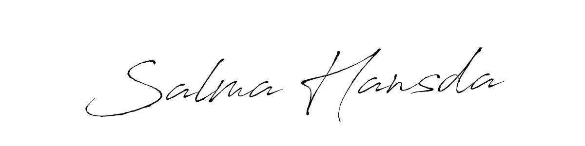 Make a beautiful signature design for name Salma Hansda. With this signature (Antro_Vectra) style, you can create a handwritten signature for free. Salma Hansda signature style 6 images and pictures png