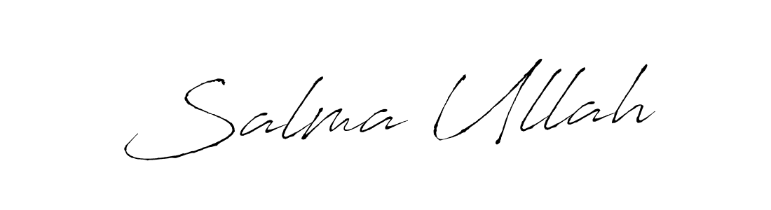 Also You can easily find your signature by using the search form. We will create Salma Ullah name handwritten signature images for you free of cost using Antro_Vectra sign style. Salma Ullah signature style 6 images and pictures png