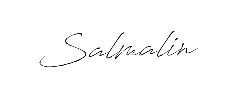 Use a signature maker to create a handwritten signature online. With this signature software, you can design (Antro_Vectra) your own signature for name Salmalin. Salmalin signature style 6 images and pictures png