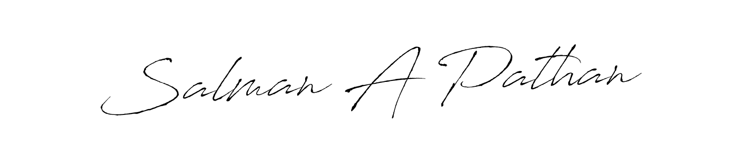 How to make Salman A Pathan name signature. Use Antro_Vectra style for creating short signs online. This is the latest handwritten sign. Salman A Pathan signature style 6 images and pictures png