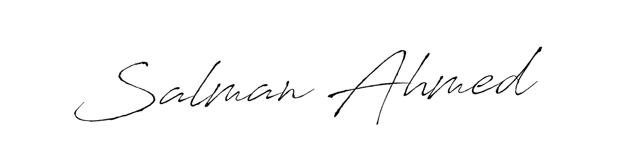 Create a beautiful signature design for name Salman Ahmed. With this signature (Antro_Vectra) fonts, you can make a handwritten signature for free. Salman Ahmed signature style 6 images and pictures png