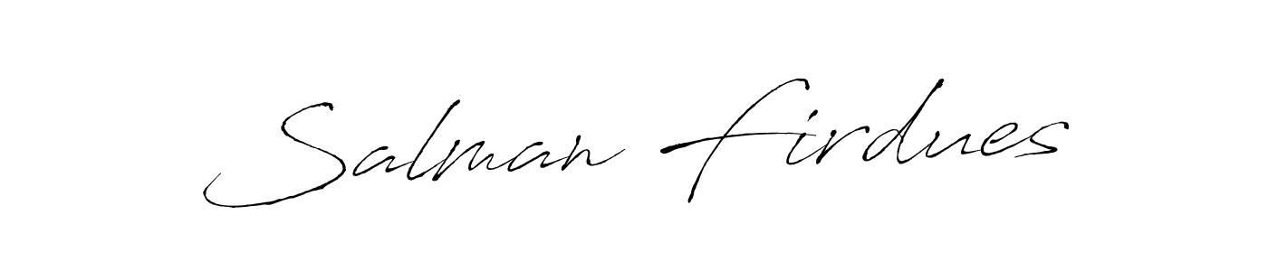 Use a signature maker to create a handwritten signature online. With this signature software, you can design (Antro_Vectra) your own signature for name Salman Firdues. Salman Firdues signature style 6 images and pictures png