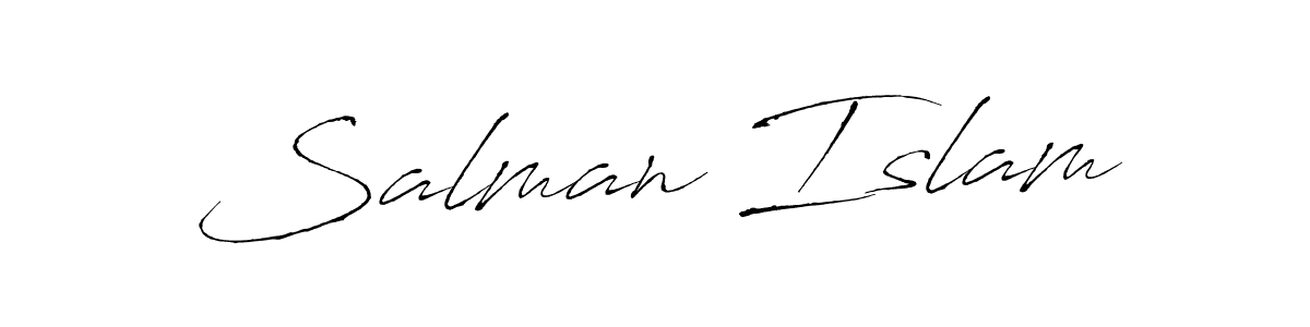 Design your own signature with our free online signature maker. With this signature software, you can create a handwritten (Antro_Vectra) signature for name Salman Islam. Salman Islam signature style 6 images and pictures png