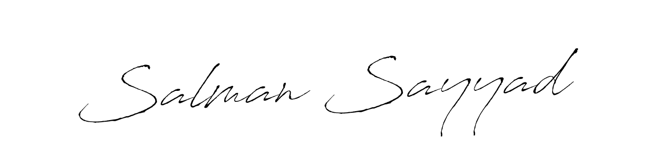 Design your own signature with our free online signature maker. With this signature software, you can create a handwritten (Antro_Vectra) signature for name Salman Sayyad. Salman Sayyad signature style 6 images and pictures png