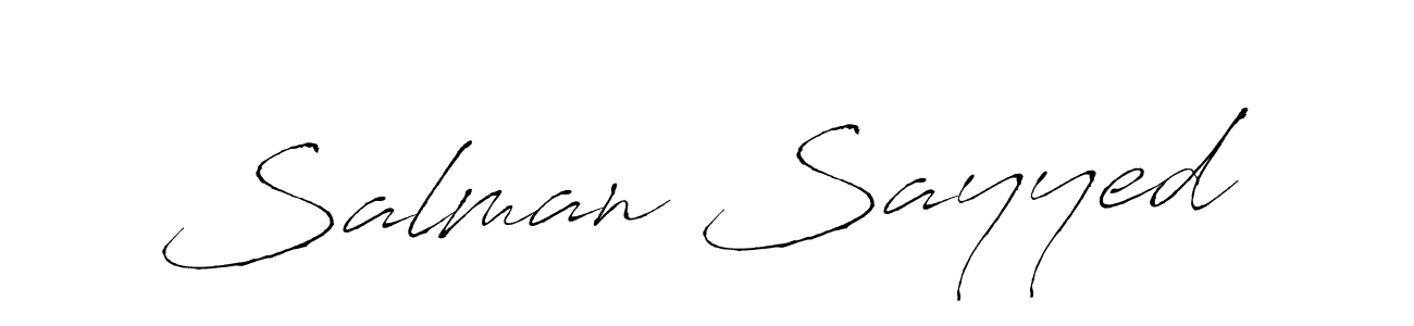 Make a beautiful signature design for name Salman Sayyed. With this signature (Antro_Vectra) style, you can create a handwritten signature for free. Salman Sayyed signature style 6 images and pictures png