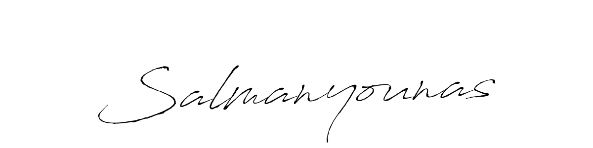 Use a signature maker to create a handwritten signature online. With this signature software, you can design (Antro_Vectra) your own signature for name Salmanyounas. Salmanyounas signature style 6 images and pictures png