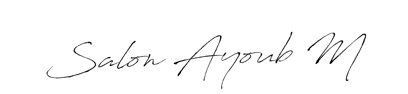 You can use this online signature creator to create a handwritten signature for the name Salon Ayoub M. This is the best online autograph maker. Salon Ayoub M signature style 6 images and pictures png