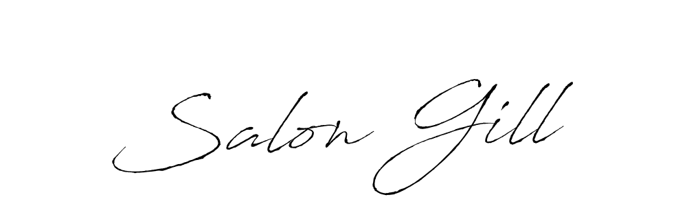 Salon Gill stylish signature style. Best Handwritten Sign (Antro_Vectra) for my name. Handwritten Signature Collection Ideas for my name Salon Gill. Salon Gill signature style 6 images and pictures png