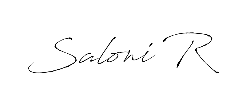 Make a beautiful signature design for name Saloni R. With this signature (Antro_Vectra) style, you can create a handwritten signature for free. Saloni R signature style 6 images and pictures png