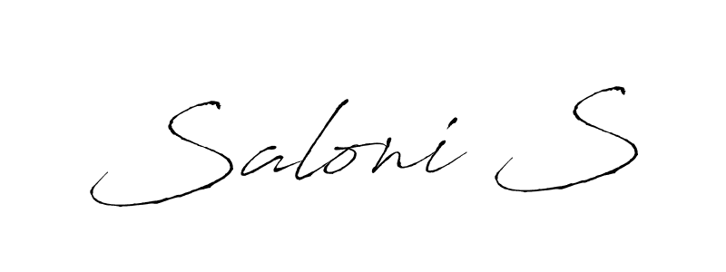 Make a beautiful signature design for name Saloni S. With this signature (Antro_Vectra) style, you can create a handwritten signature for free. Saloni S signature style 6 images and pictures png