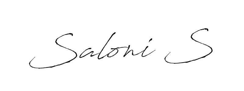 Make a beautiful signature design for name Saloni S. With this signature (Antro_Vectra) style, you can create a handwritten signature for free. Saloni S signature style 6 images and pictures png