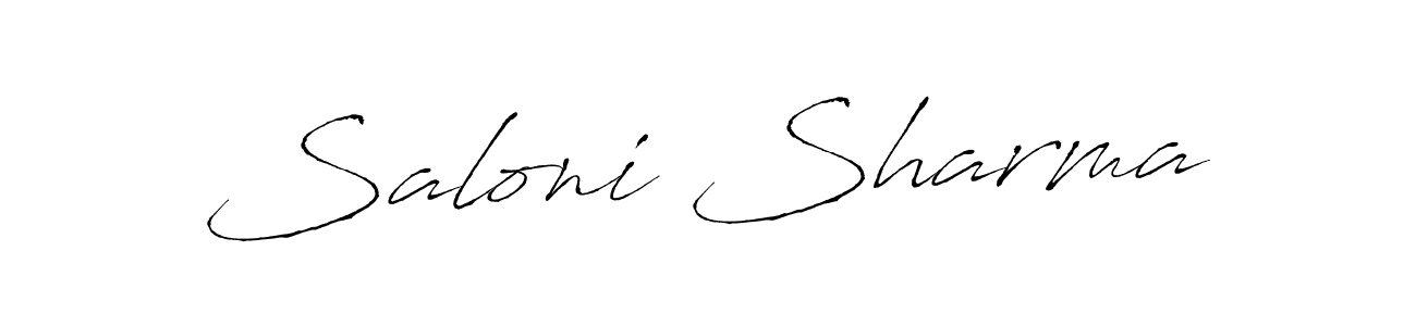 How to make Saloni Sharma name signature. Use Antro_Vectra style for creating short signs online. This is the latest handwritten sign. Saloni Sharma signature style 6 images and pictures png