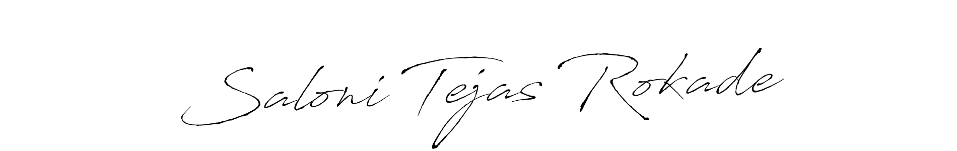 Make a beautiful signature design for name Saloni Tejas Rokade. With this signature (Antro_Vectra) style, you can create a handwritten signature for free. Saloni Tejas Rokade signature style 6 images and pictures png