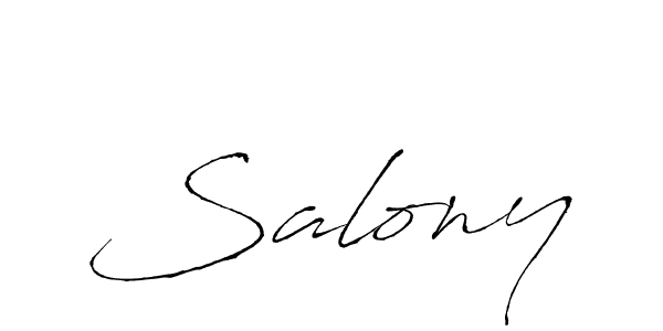 Design your own signature with our free online signature maker. With this signature software, you can create a handwritten (Antro_Vectra) signature for name Salony. Salony signature style 6 images and pictures png