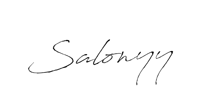 How to make Salonyy signature? Antro_Vectra is a professional autograph style. Create handwritten signature for Salonyy name. Salonyy signature style 6 images and pictures png