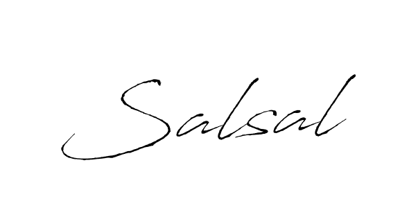 Make a beautiful signature design for name Salsal. With this signature (Antro_Vectra) style, you can create a handwritten signature for free. Salsal signature style 6 images and pictures png