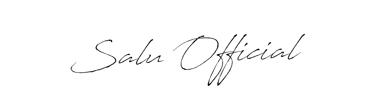 Create a beautiful signature design for name Salu Official. With this signature (Antro_Vectra) fonts, you can make a handwritten signature for free. Salu Official signature style 6 images and pictures png