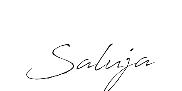 Create a beautiful signature design for name Saluja. With this signature (Antro_Vectra) fonts, you can make a handwritten signature for free. Saluja signature style 6 images and pictures png