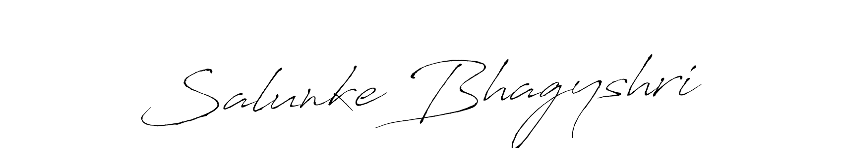 How to make Salunke Bhagyshri name signature. Use Antro_Vectra style for creating short signs online. This is the latest handwritten sign. Salunke Bhagyshri signature style 6 images and pictures png