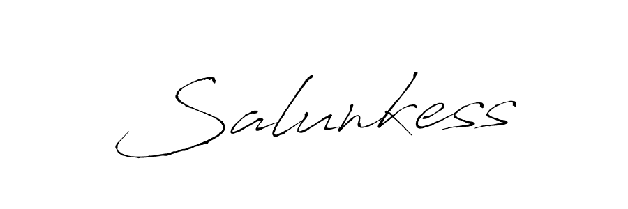 How to make Salunkess name signature. Use Antro_Vectra style for creating short signs online. This is the latest handwritten sign. Salunkess signature style 6 images and pictures png