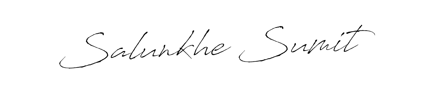 The best way (Antro_Vectra) to make a short signature is to pick only two or three words in your name. The name Salunkhe Sumit include a total of six letters. For converting this name. Salunkhe Sumit signature style 6 images and pictures png