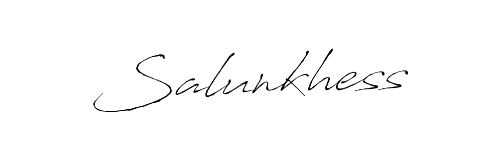 Use a signature maker to create a handwritten signature online. With this signature software, you can design (Antro_Vectra) your own signature for name Salunkhess. Salunkhess signature style 6 images and pictures png
