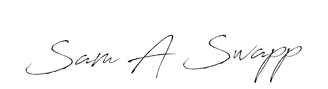 How to make Sam A Swapp name signature. Use Antro_Vectra style for creating short signs online. This is the latest handwritten sign. Sam A Swapp signature style 6 images and pictures png