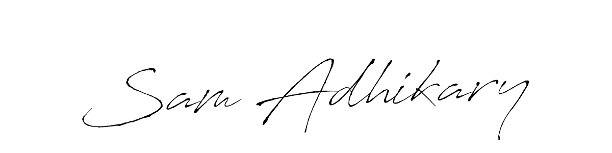 Sam Adhikary stylish signature style. Best Handwritten Sign (Antro_Vectra) for my name. Handwritten Signature Collection Ideas for my name Sam Adhikary. Sam Adhikary signature style 6 images and pictures png