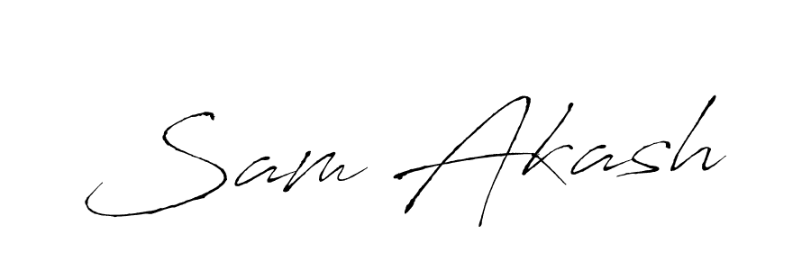 How to make Sam Akash name signature. Use Antro_Vectra style for creating short signs online. This is the latest handwritten sign. Sam Akash signature style 6 images and pictures png