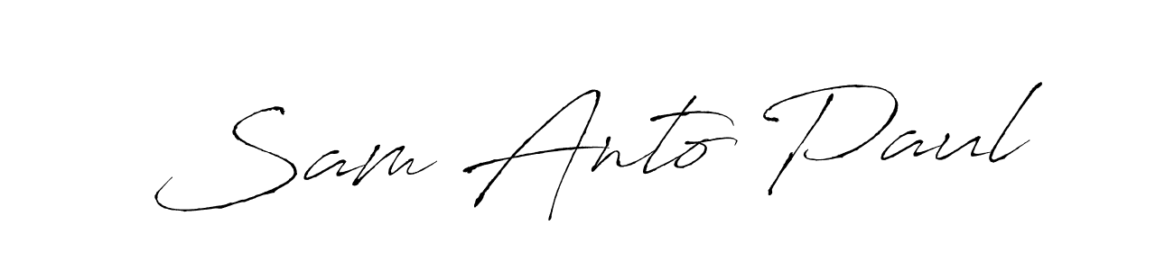Make a beautiful signature design for name Sam Anto Paul. With this signature (Antro_Vectra) style, you can create a handwritten signature for free. Sam Anto Paul signature style 6 images and pictures png