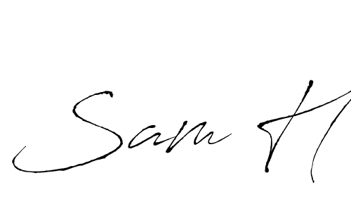 Also we have Sam H name is the best signature style. Create professional handwritten signature collection using Antro_Vectra autograph style. Sam H signature style 6 images and pictures png