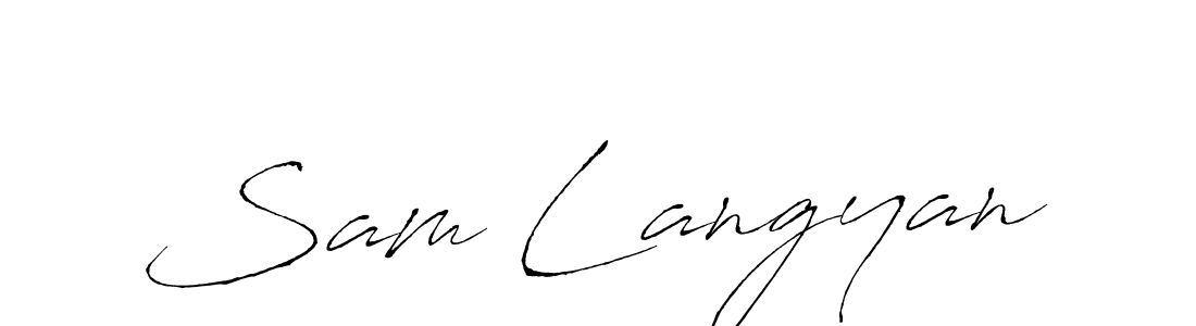 Create a beautiful signature design for name Sam Langyan. With this signature (Antro_Vectra) fonts, you can make a handwritten signature for free. Sam Langyan signature style 6 images and pictures png