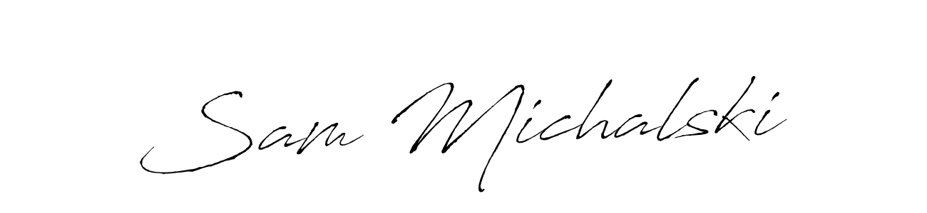 The best way (Antro_Vectra) to make a short signature is to pick only two or three words in your name. The name Sam Michalski include a total of six letters. For converting this name. Sam Michalski signature style 6 images and pictures png