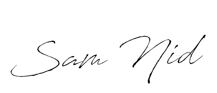 Use a signature maker to create a handwritten signature online. With this signature software, you can design (Antro_Vectra) your own signature for name Sam Nid. Sam Nid signature style 6 images and pictures png