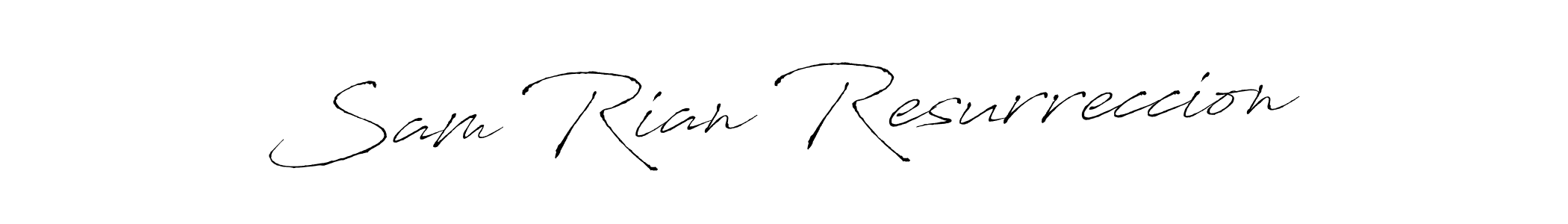 Use a signature maker to create a handwritten signature online. With this signature software, you can design (Antro_Vectra) your own signature for name Sam Rian Resurreccion. Sam Rian Resurreccion signature style 6 images and pictures png