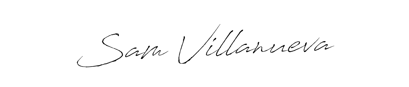 Make a beautiful signature design for name Sam Villanueva. With this signature (Antro_Vectra) style, you can create a handwritten signature for free. Sam Villanueva signature style 6 images and pictures png