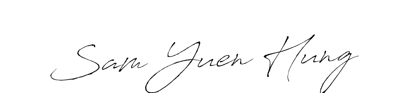 Make a beautiful signature design for name Sam Yuen Hung. With this signature (Antro_Vectra) style, you can create a handwritten signature for free. Sam Yuen Hung signature style 6 images and pictures png