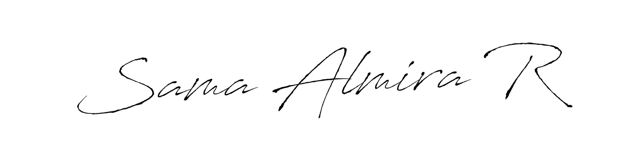 Create a beautiful signature design for name Sama Almira R. With this signature (Antro_Vectra) fonts, you can make a handwritten signature for free. Sama Almira R signature style 6 images and pictures png