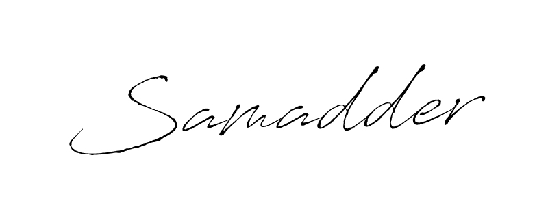 Use a signature maker to create a handwritten signature online. With this signature software, you can design (Antro_Vectra) your own signature for name Samadder. Samadder signature style 6 images and pictures png