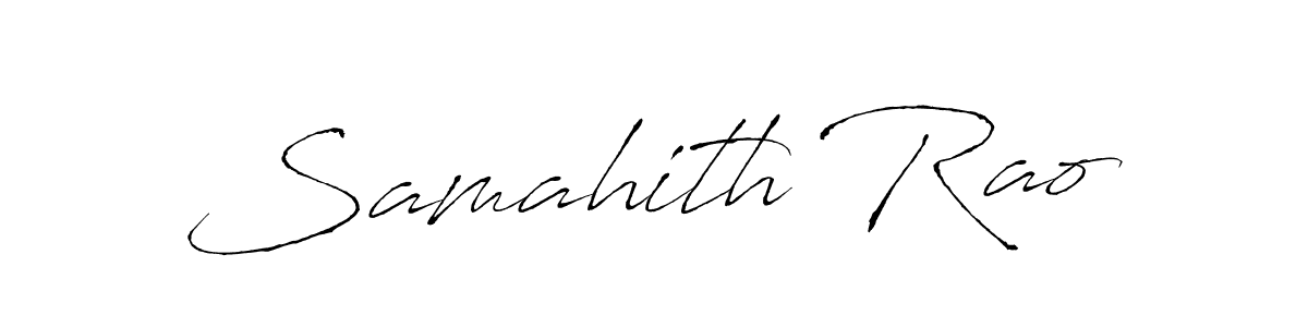 The best way (Antro_Vectra) to make a short signature is to pick only two or three words in your name. The name Samahith Rao include a total of six letters. For converting this name. Samahith Rao signature style 6 images and pictures png