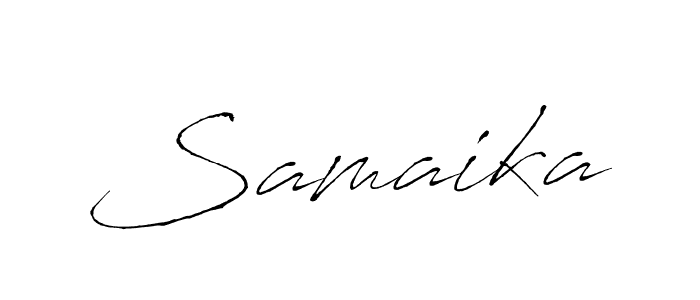 Design your own signature with our free online signature maker. With this signature software, you can create a handwritten (Antro_Vectra) signature for name Samaika. Samaika signature style 6 images and pictures png