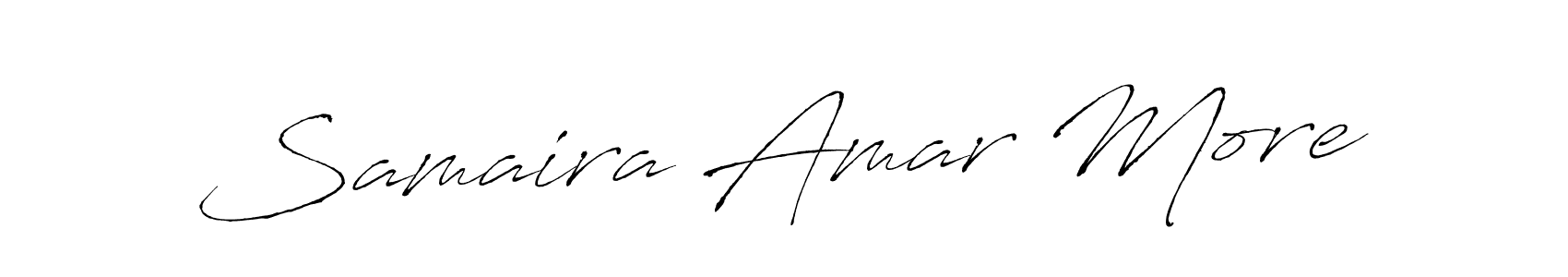 The best way (Antro_Vectra) to make a short signature is to pick only two or three words in your name. The name Samaira Amar More include a total of six letters. For converting this name. Samaira Amar More signature style 6 images and pictures png