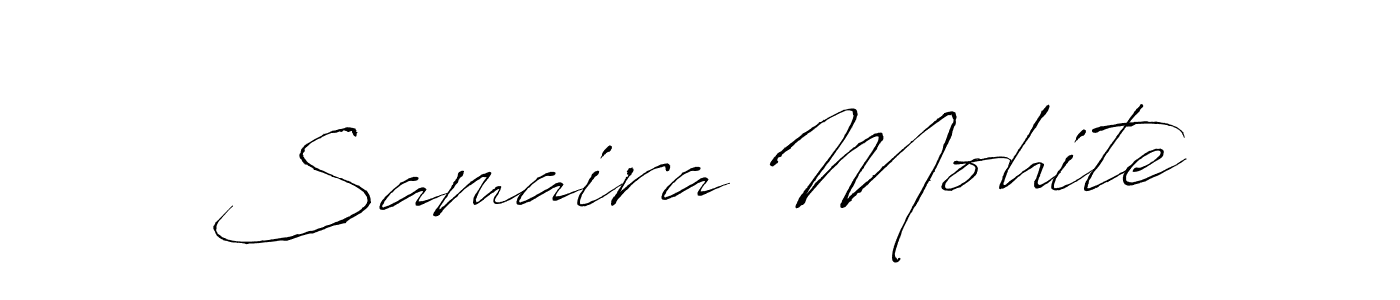 The best way (Antro_Vectra) to make a short signature is to pick only two or three words in your name. The name Samaira Mohite include a total of six letters. For converting this name. Samaira Mohite signature style 6 images and pictures png