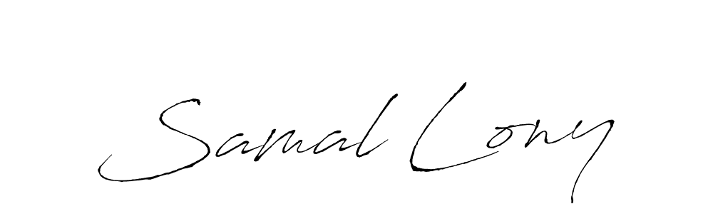 This is the best signature style for the Samal Lony name. Also you like these signature font (Antro_Vectra). Mix name signature. Samal Lony signature style 6 images and pictures png