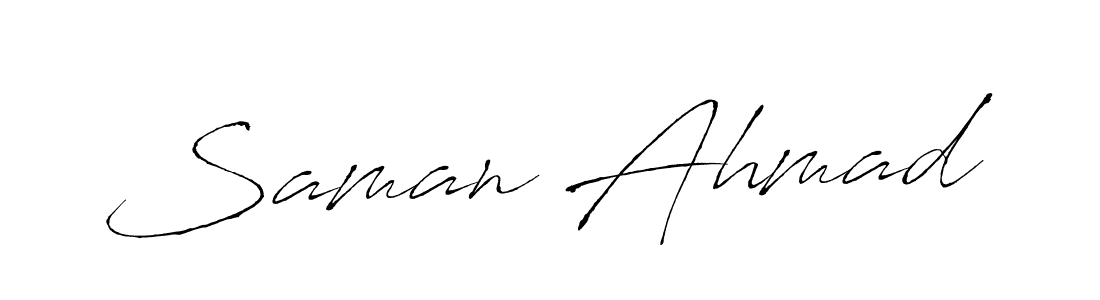 Saman Ahmad stylish signature style. Best Handwritten Sign (Antro_Vectra) for my name. Handwritten Signature Collection Ideas for my name Saman Ahmad. Saman Ahmad signature style 6 images and pictures png