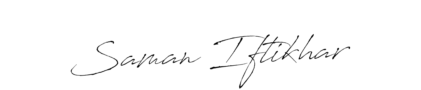 Saman Iftikhar stylish signature style. Best Handwritten Sign (Antro_Vectra) for my name. Handwritten Signature Collection Ideas for my name Saman Iftikhar. Saman Iftikhar signature style 6 images and pictures png